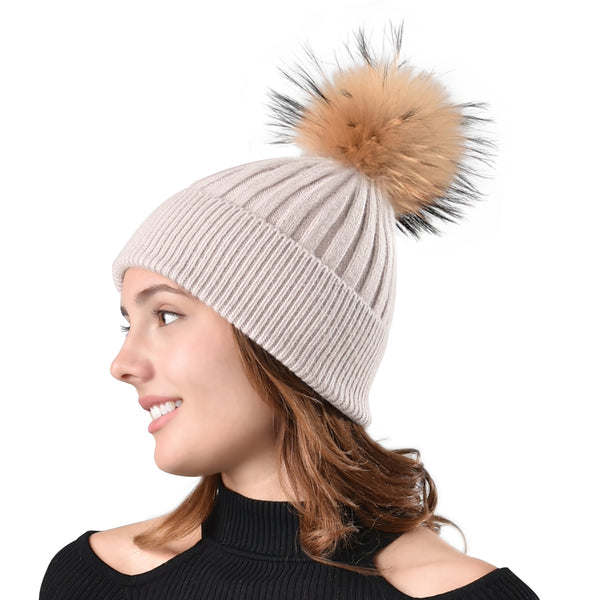 Hats Real Fur Pom Poms, Pompom Hat Real Fur