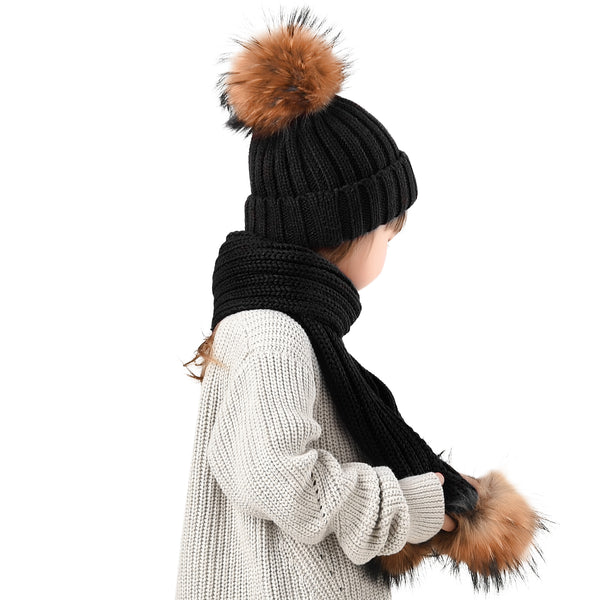 13cm Wholesales Real Raccoon Fur Pompom Pom poms For Hats Winter Beanies  Natural For Kids Women DIY Accessories With Buttons - AliExpress