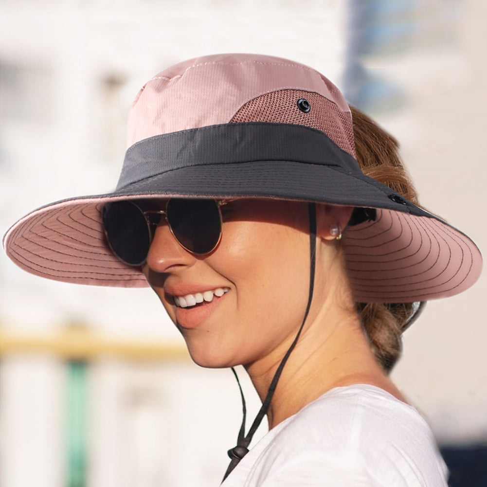 FURTALK Summer Ponytail Safari Sun Hats for Women Wide Brim