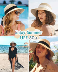 FURTALK Women Summer Straw Beach Sun Hat Wide Ribbon  Drop Shipping SH020