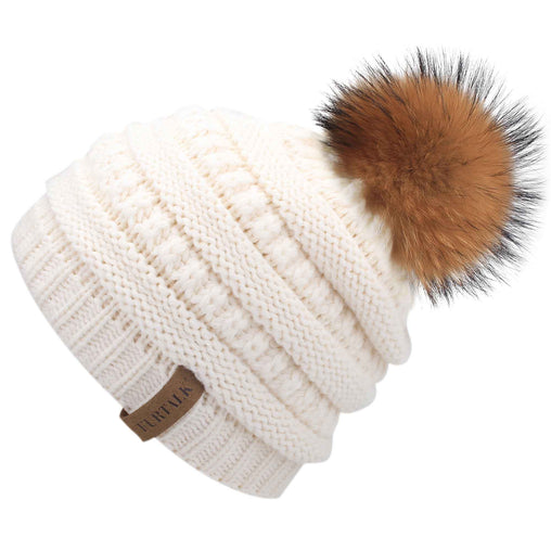 XL Sand Color Real Fur Pompoms for beanie hats keychains. Snap pom pom 7”