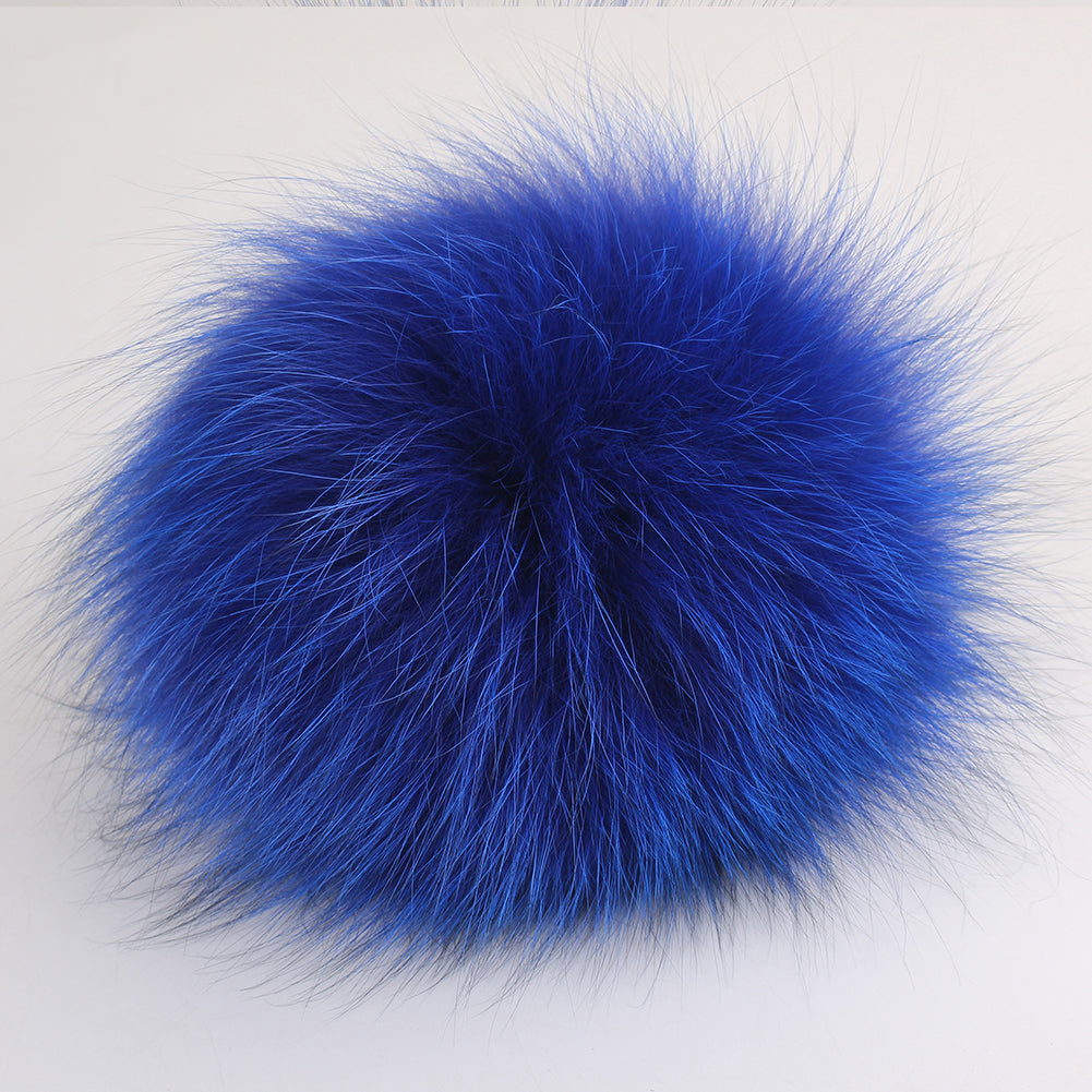 Fox Fur Pompoms for Hats DIY Fluffy Real Fur Pom Pom Balls Accessories with  Button Natural Pompons For Scarves Hats Bags 13-14cm