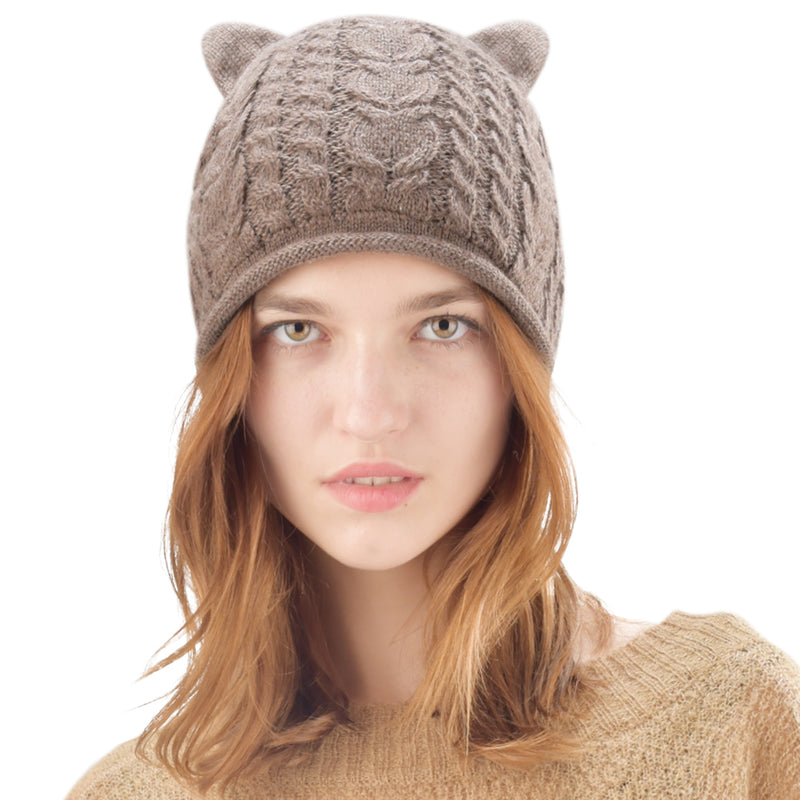 FURTALK Winter Women Slouchy Faux Fur PomPom Hats Drop Shipping A003