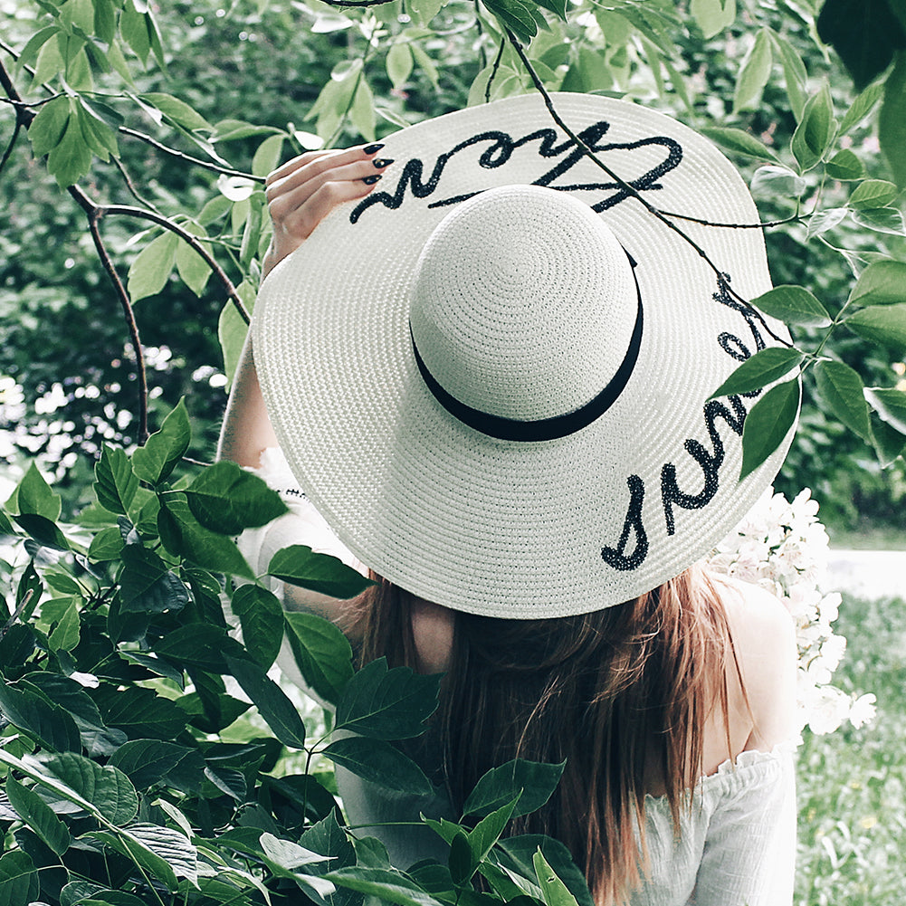 Monogrammed Ladies Floppy Sun Hat  Straw hat beach, Summer hats, Summer  hats for women