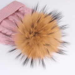 FURTALK Winter child Real Fur Pom Pom Hat Twist Drop Shipping CH004