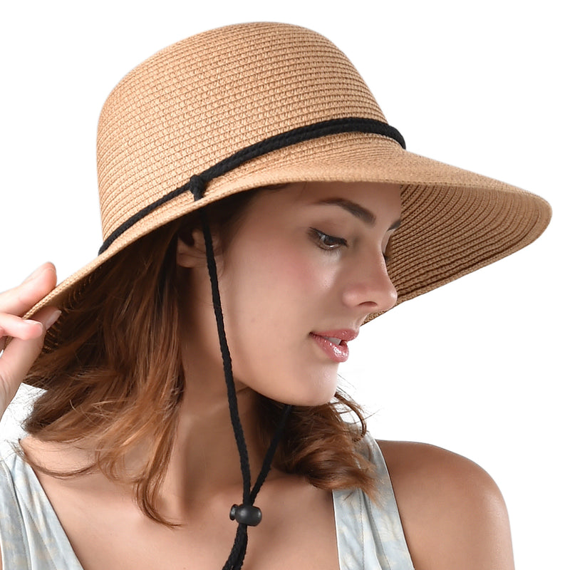 FURTALK Womens Sun Straw Hat Wide Brim UPF 50 Summer Hat Foldable