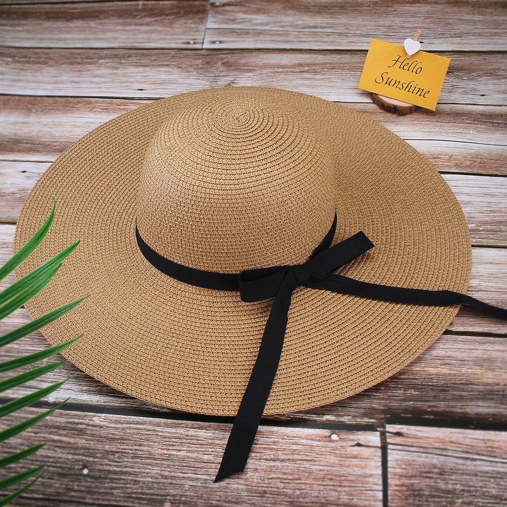 FURTALK Women Summer Wide Brim Sun Beach Hat with Ribbon Drop Shipping